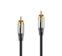 sonero® Premium 5,00m cavo Cinch, 1x spina Cinch a 1x spina Cinch, adatto per amplificatore, subwoofer, beamer, ricevitore AV, nero