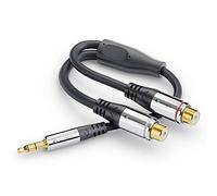 Sonero® premium Audio Adattatore, 0.20m, jack da 3,5mm a 2x RCA femmina, nero