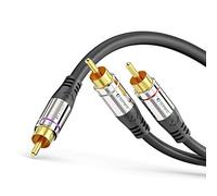 sonero® Premium Cavo audio cinch, da 1 connettori RCA a 2 connettori RCA da 1,50 m, contatti dorati, nero