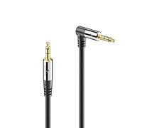sonero® premium cavo audio con 1x spina 90°, jack 3,5 mm, 3,00 m, contatti dorati, nero