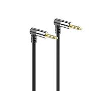 sonero® premium cavo audio con 2 spine a 90°, jack da 3,5 mm, 5,00 m, contatti dorati, nero