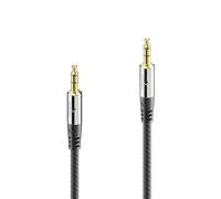 sonero® premium cavo audio con guaina in nylon, jack da 3,5 mm, 3,00 m, contatti dorati, nero