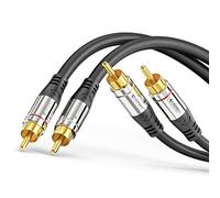 Sonero® Premium Cavo Cinch da 0,50 m, da 2x Cinch a 2x Cinch, cavo audio, subwoofer, sistema hi-fi, amplificatore, nero