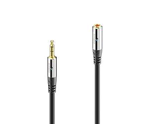 sonero® premium prolunga cavo audio jack da 3,5 mm, 10,0 m, contatti dorati, nero