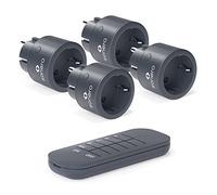 sonero® set di prese radio 2300 watt - 1x telecomando, 4x prese per uso interno, portata 30 m, antracite