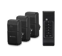 sonero set di prese radiocomandate: 3x prese radiocomandate e 1x radiocomando, 1100 watt, portata max 30 m, all'aperto, nero
