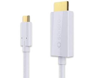 Sonero UCC011-020 USB-C al Cavo HDMI 2.0, 4K @ 60Hz con 18 Gbps, USB 3.1, Old Fashion, Thunderbolt 3 Compatibile con MacBook PRO, Samsung S8, dell XPS 15 e L'Altro USB-C Computer, 2,0m Bianco