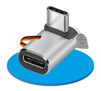 Sonero USB-C maschio su presa USB-C inclinata a 90°, adattatore USB-C, 40 Gbps, 240 W, 8K60 Hz, alloggiamento in alluminio, argento