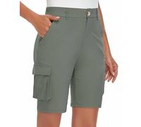 Soneven Bermuda Nero Donna Pantaloncini Leggeri Impermeabili con Tasche per Yoga Sport Tempo Libero Elastico è Possibile Utilizzare la Cintura