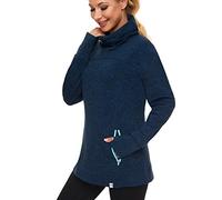 Soneven Maglia Termica Donna Manica Lunga Invernale Winter Run Pullover Maglione con Kanga Pocket Top Sport T-Shirt Baselayer da Corsa Ciclismo Fitness (XXL, Blu)