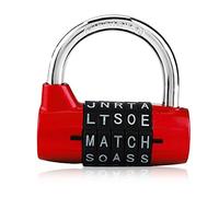 Sonew 5 Lettere Lucchetto Combinazione, Lega di Zinco Lucchetto con Codice per Armadietto, Serratura di Sicurezza con Password per Valigia da Viaggio(Red)
