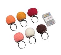 Sonew 6 Anelli Vintage in Feltro per Puntaspilli con Spille in Tessuto, Leggeri Cuscinetti per le per Lavori Fai da Te e Progetti di Quilting (Rosso Marrone Scuro)