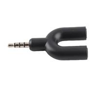 Sonew Adattatore Splitter per Cuffie a Forma di U da 3,5 Mm 2 Femmina a Maschio Adattatore in Lega di Alluminio per Computer e Telefoni (BLACK)