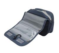 Sonew Borsa da Toilette da Viaggio Pieghevole da Uomo con Scomparto in TPU Visibile e Gancio per Appendere - Grigio (blu scuro)