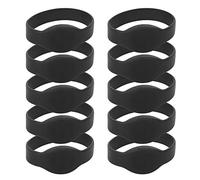 Sonew Braccialetto RFID da 10 Pezzi 125 Khz, Braccialetto in Silicone Antipolvere Impermeabile per Carte D'identità per Controllo Accessi Piscine Palestre(Nero)