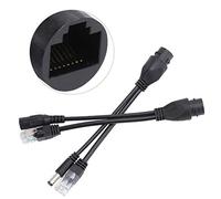 Sonew Cavo Adattatore POE Non Standard Iniettore Impermeabile Splitter DC12V IEEE 802.3AF Compatibile, Materiale ABS Bianco, Espansione della Rete Ad Alte Prestazioni (BLACK)