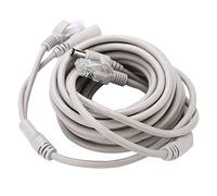 Sonew Cavo CCTV Cat 5, cavo di alimentazione video AHD 5M/10M/15M/20M per telecamere IP NVR 10 Mbps/100 Mbps, RJ45 + connettore di alimentazione CC (colore bianco)(15M)