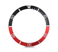Sonew Cinturino orologio in ceramica Inserto numeri Marcatori Orologio da polso Anello di ricambio Anello classico Polsino(Black + Red)