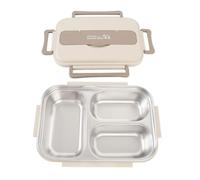 Sonew Contenitore per il Pranzo Premium a Compartimenti in Acciaio Inossidabile con Borsa Termica e Utensili - Contenitore per Alimenti Portatile da 1000 Ml per la Scuola e il Lavoro (Beige)