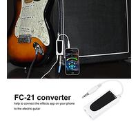 Sonew Convertitore per Chitarra Elettrica su Telefono, Basso in Connettore per Smartphone per IOS e Android, Facile Installazione