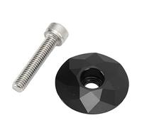 Sonew Coperchio di Gambo in Lega in Lega in di Alluminio Resistente alla Pressione CANSUCC con Vite per Il Ciclo - Tappo Superiore per Bici per la Maggior Parte degli Steli (Black)