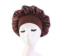 Sonew Copricapo Copricapo Cuffia Notte Fascia Larga per la Testa Cappello Notte per Donna Capelli Lunghi Ricci Avvolgente Resta Tutta la Tessuto Morbido Bianco Rosa Vi (Caffè)