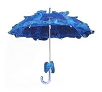 Sonew Elegante Ombrello da Sposa in Cotone e Pizzo per Matrimoni, Balli e Fotografie - Disponibili Diverse Opzioni di Colore (BLUE)