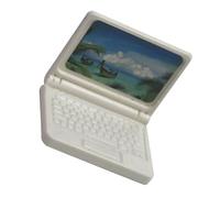 Sonew Giocattolo per Notebook con Simulazione Portatile per Casa delle Bambole Rosa per Bambine - Giocattolo Educativo in Miniatura con Caratteristiche (WHITE)