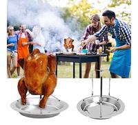 Sonew Griglia per Spiedini Verticale in Acciaio Inox per Barbecue Brasiliano - Griglia per Pollo, Montaggio Facile, per Pollame e Altro (SILVER)