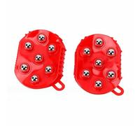 Sonew Guanti per Massaggio Linfodrenante con Sfere Rotanti per Schiena, Braccia, Addome, Suole, Strumento Massaggiatore Manuale per il Corpo per Sollievo Muscolare e Uso Sotto la (rosso)
