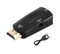 Sonew HD 1080P HDMI femmina a VGA femmina convertitore adattatore a HDMI con cavo di uscita audio 3,5 mm per PC/laptop/DVD/desktop/schermo piatto/digitale STB/player (nero)