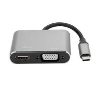 Sonew Hub di Tipo C Multi-porto con VGA DVI Displayport Connectivity | Adattatore di Risoluzione 4K Ultra Ad Alta Definizione | Dock d'argento, Ethernet per Laptop e Monitor (GRAY)