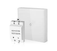 Sonew Interruttore a distanza senza fili, interruttore touch wireless parete, 1 via, pannello con ricevitore per Smart Home (bianco)