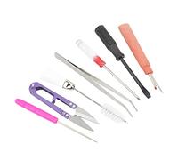 Sonew Kit Macchina da Cucire Portatile da 7 Pezzi con Pinzette, Spazzole, Punteruolo, Forbici per Filati, Strumenti Essenziali per la Manutenzione