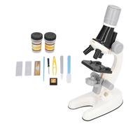 Sonew Kit Microscopio LED per Bambini 1200X Giocattolo Educativo con Vetrini per l'esplorazione Scientifica di Giallo (WHITE)