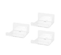 Sonew Mensole Sospese in Acrilico da 3 Pezzi, Mensola Piccola da Parete Spessa 3 Mm con Viti e Cuscinetti Adesivi, Mensola Espositiva a Forma di U per Foto di Piante, Fotocamera, Bagno,