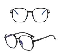 Sonew Occhiali Vista Occhiali con Blocco della Luce Blu Poligono Alla Moda Trasparenti Leggeri per Uomo Donna Accessorio di Moda in Silicone per PC (BLACK)