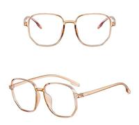 Sonew Occhiali Vista Occhiali con Blocco della Luce Blu Poligono Alla Moda Trasparenti Leggeri per Uomo Donna Accessorio di Moda in Silicone per PC (Bruna)