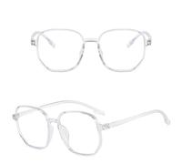 Sonew Occhiali Vista Occhiali con Blocco della Luce Blu Poligono Alla Moda Trasparenti Leggeri per Uomo Donna Accessorio di Moda in Silicone per PC (Trasparente)