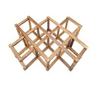 Sonew Organizzatore di Portaoggetti in Legno Pieghevole per Sala da Pranzo o Cantina - Scaffale in Legno in Stile Fisarmonica con 10 Bottiglie - Display Elegante per gli Appassionati di Vino