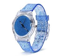 Sonew Orologi al quarzo da donna Orologi con cinturino in brillantina Orologio da polso quadrante rotondo Cinturino in plastica confortevole per orologio da polso da donna(Sky Blue)