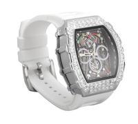 Sonew Orologio da Polso Analogico Al Quarzo da Uomo - Cinturino in Silicone da 30 M, Multifunzionale, con Lancette Luminose e Confezione Regalo (Argento Bianco)