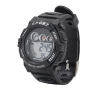 Sonew Orologio Digitale per Bambini con Luce LED Colorata, Sveglia, Cronometro, Calendario, per età 4-15 (Tutto nero)