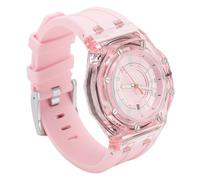 Sonew Orologio Sportivo per Bambini con Display Luminoso, Movimento Al Quarzo, Elegante Quadrante Trasparente, Comodo Cinturino in caucciù (PINK)