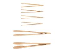 Sonew Pinze in Legno Multiuso Set 6 Pezzi Pinze da in Legno Riutilizzabili Utensili da per Raccogliere Insalata di Formaggio, Frutta, Pane, Pancetta, Snack