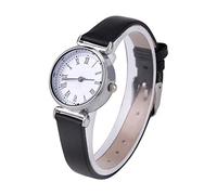 Sonew Raffinato Orologio da Polso da Donna in Pelle con Quadrante Rotondo in Vari colori: Accessorio Alla Moda per Ogni Occasione (Cintura nera e placca bianca)