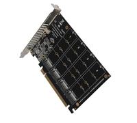 Sonew Scheda Adattatore 4 Porta Doppia M.2 NVME SSD a PCIe X16 M Convertitore del Disco Rigido con Segnali a velocità Completa di 32 Gbps per Espansione PCIe 3.0/4.0, Struttura PCB più Spessa (f44)
