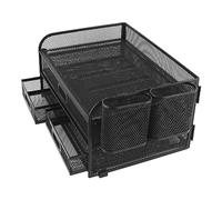 Sonew Scrivania in Rete a 3 Livelli per Riporre Oggetti, Design Pieghevole con 5 Scomparti