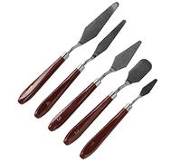 Sonew Set da 5 Pezzi in Acciaio Inossidabile con Manico in Legno per Miscelazione e Artigianato Fai-da-te