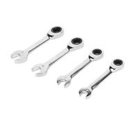 Sonew Set di 4 Chiavi a Cricchetto Corte Professionali 72 Denti 8mm 9mm 11mm 12mm Acciaio per Utensili per la Riparazione
